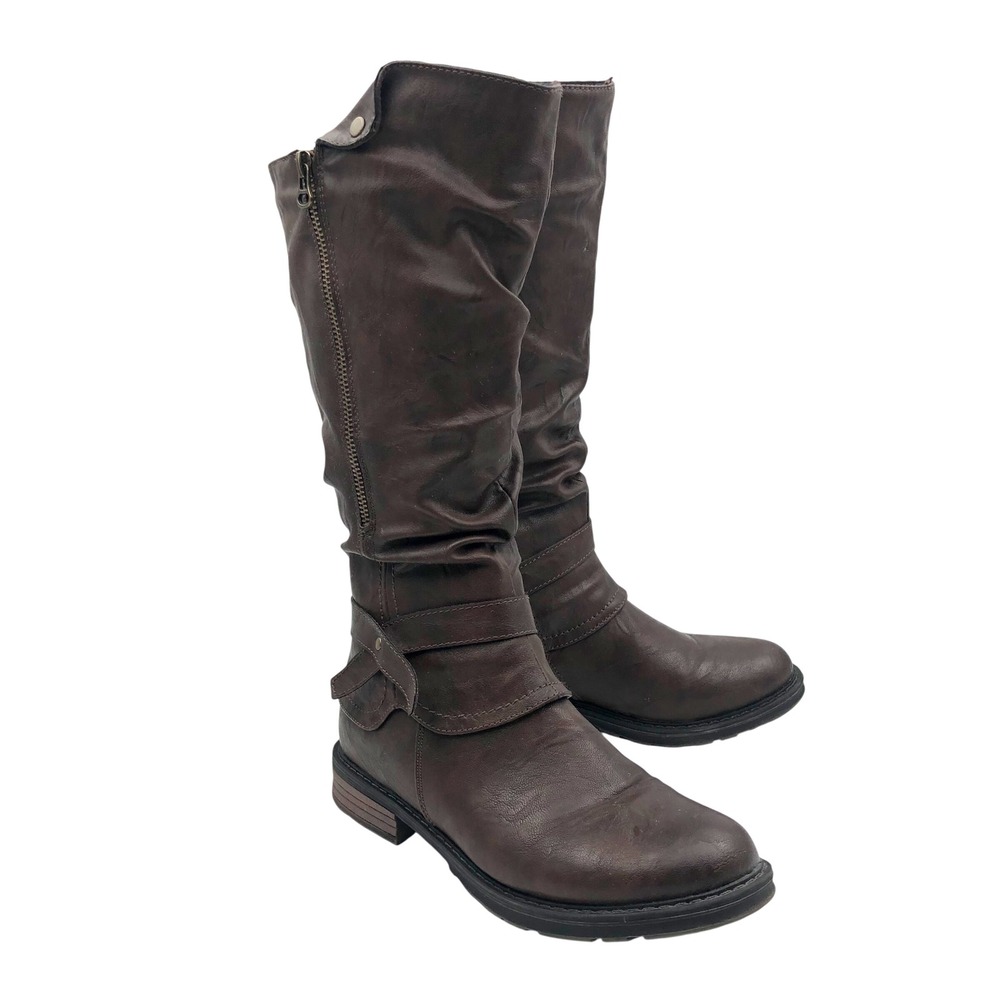 Patrizia by Spring Step Shoes Womens 8 Boots Musette Dark Brown Tall Fur Lined